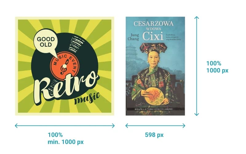 Infographic size background for amazon product image - Front cover for Books Music and Video/DVD