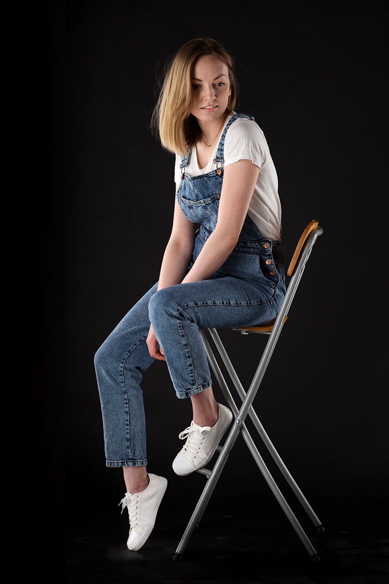 A model dark background