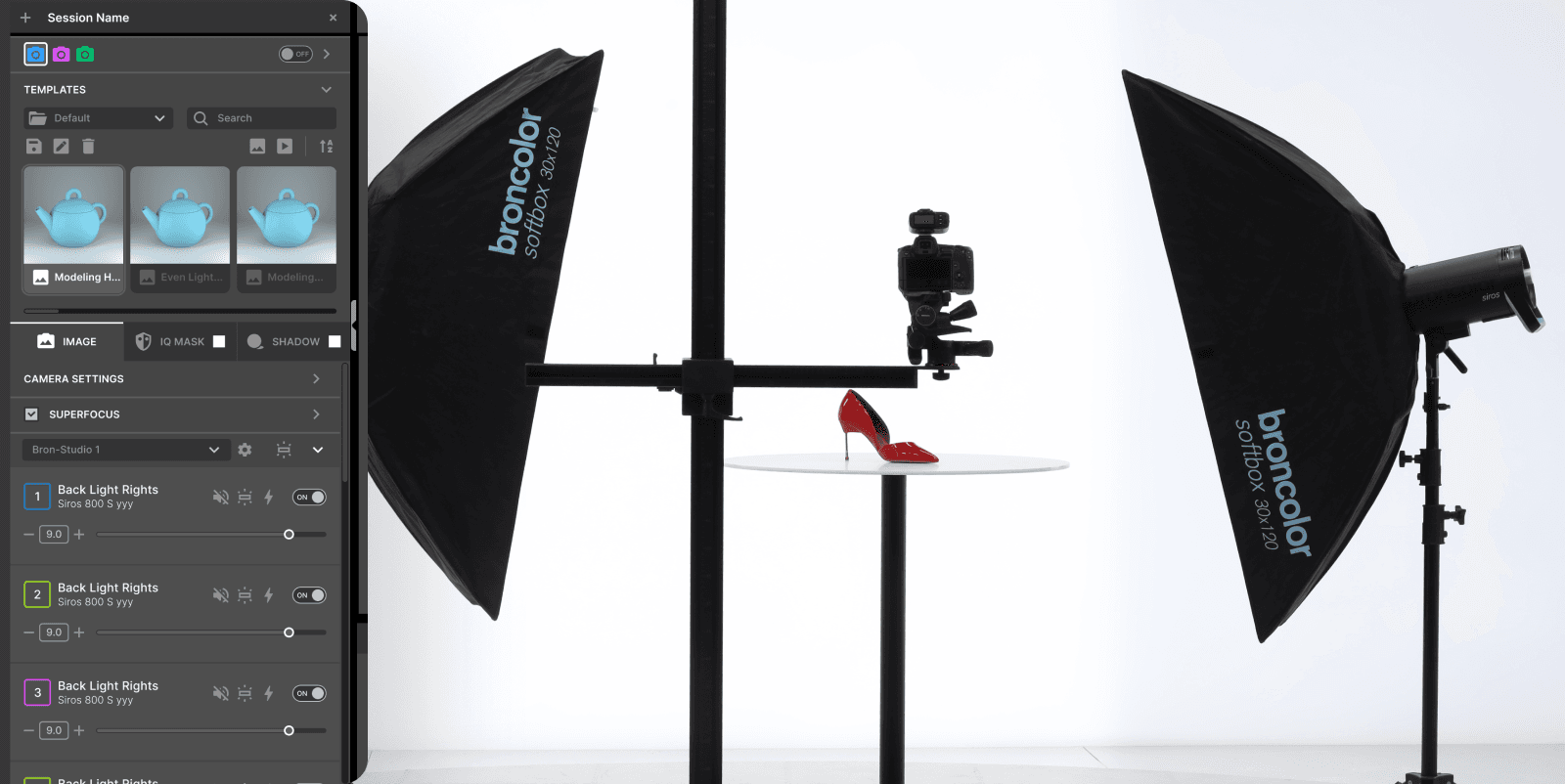 orbitvu station 26.1 integration broncolor lamps during photoshoot