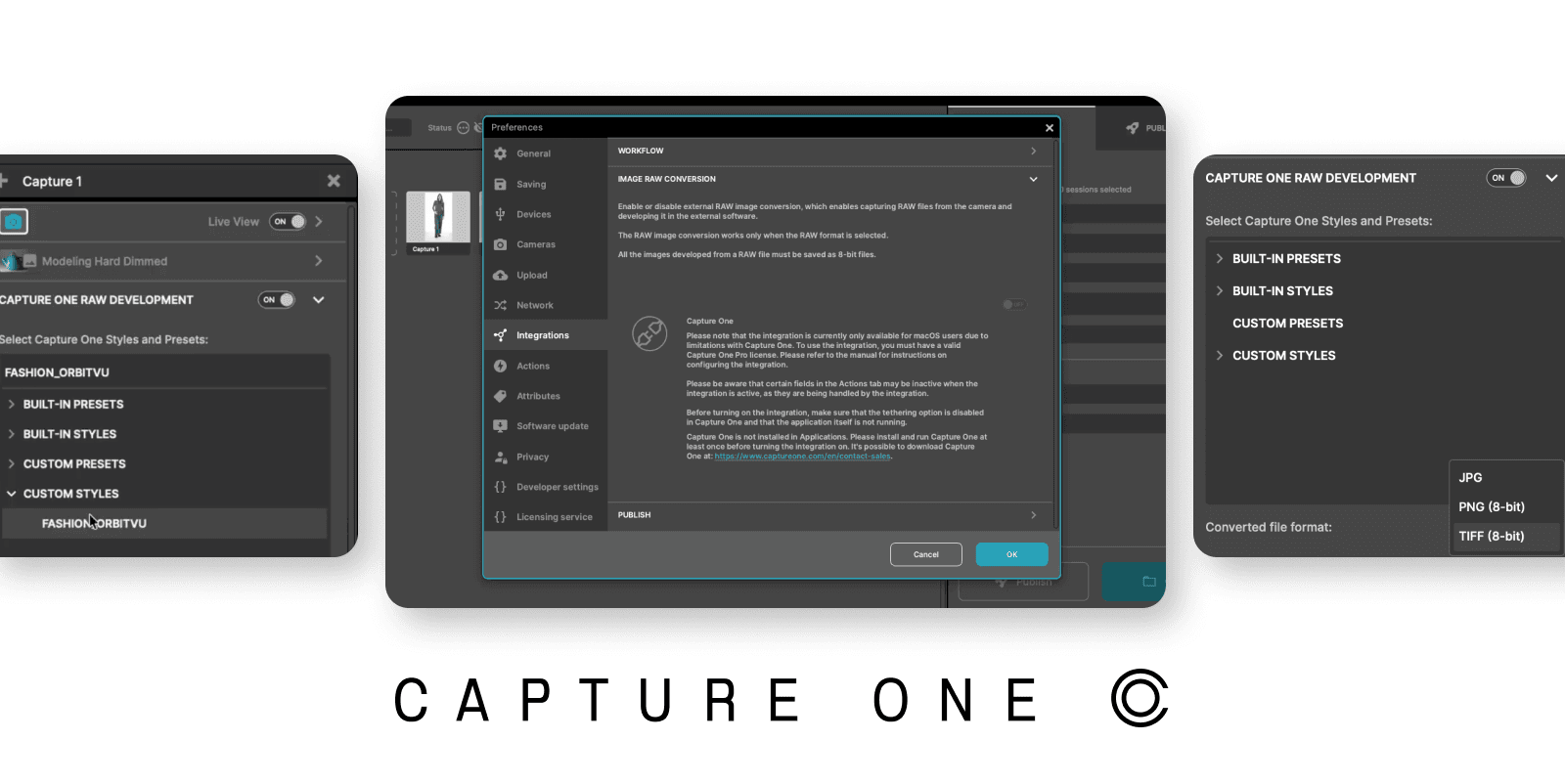orbitvu station screenshot showing capture one integration